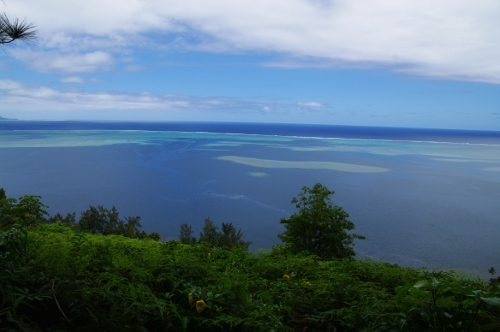 panorama sur le lagon et océan